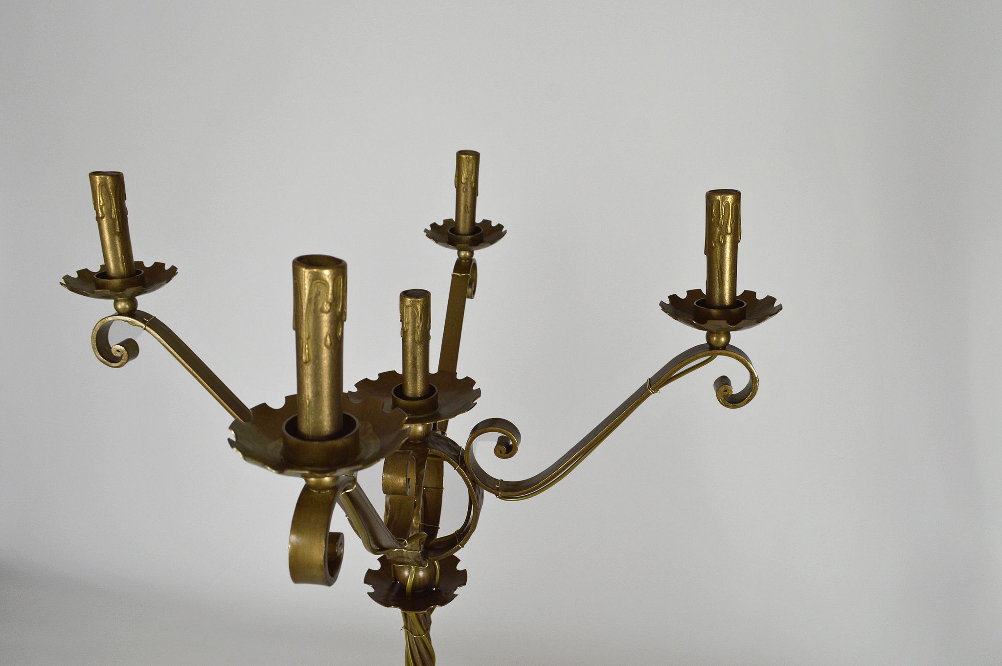 Gold wrought iron lamppost