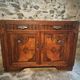 French Art Deco walnut sideboard with marble top (1930s)