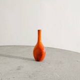 Vintage French Mid Century Bottle Vase in Warm Red Glaze, 1950s