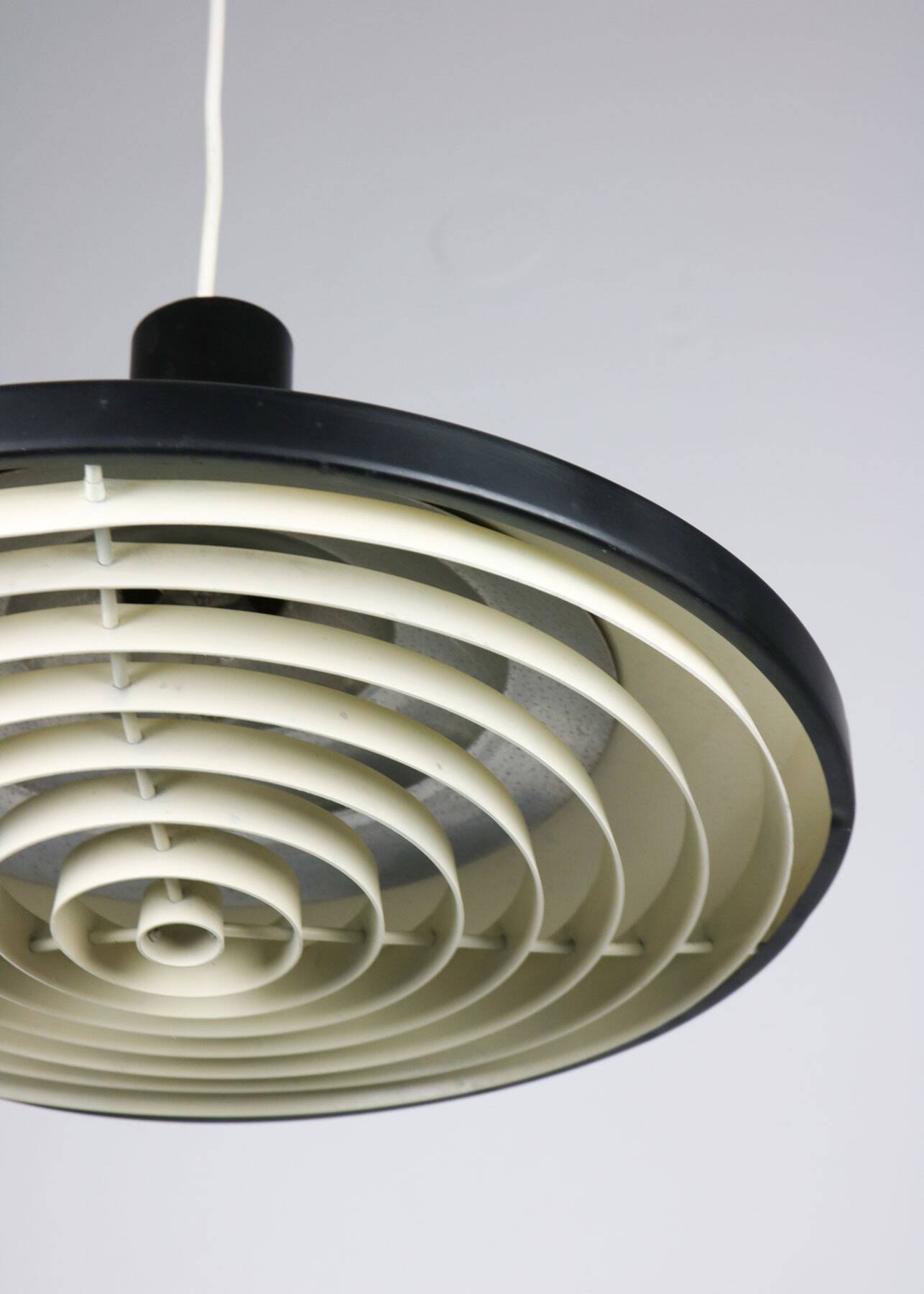 Mid-century industrial danish black pendant lamp, 1960s