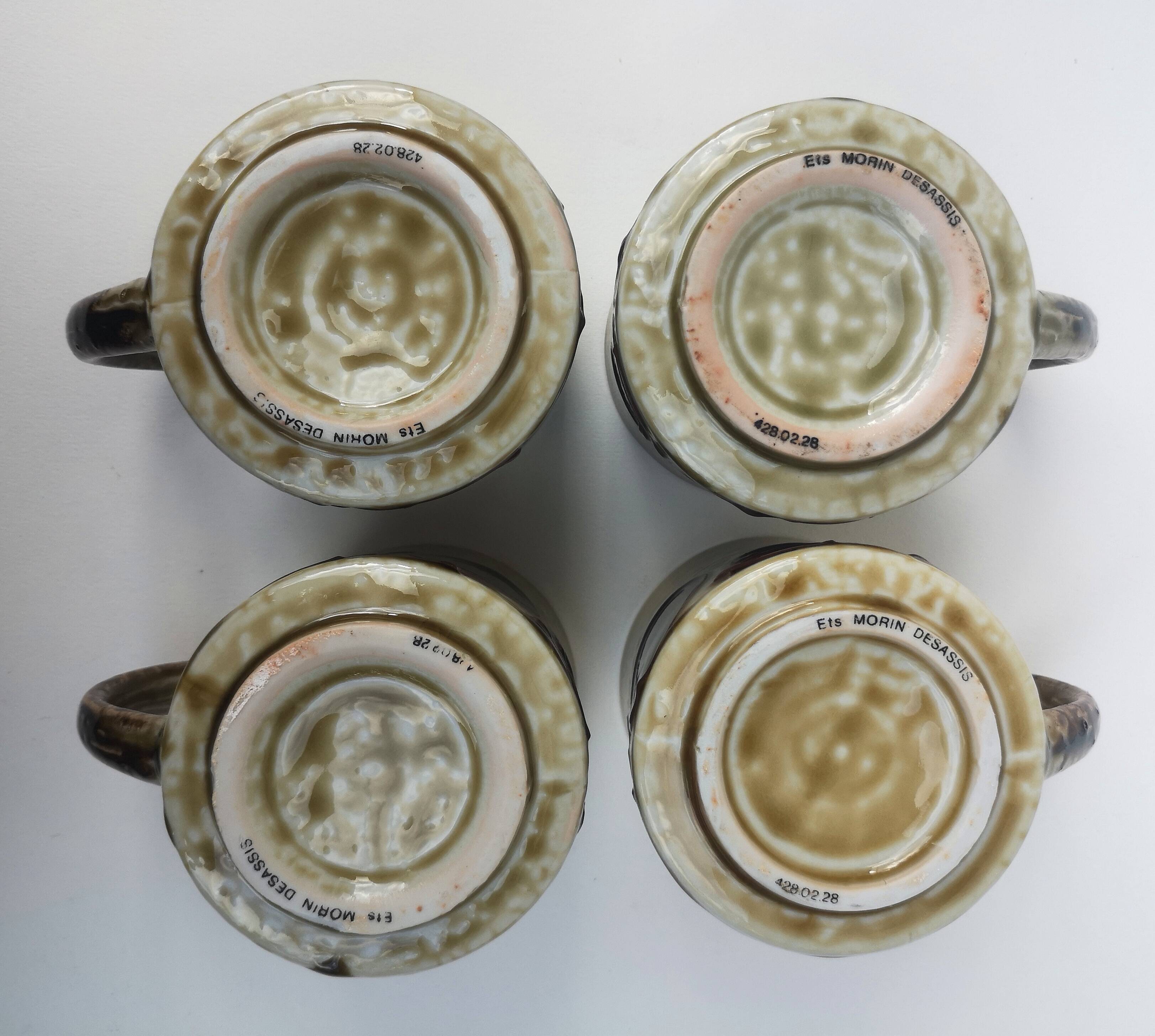 Set of 4 vintage ceramic mugs