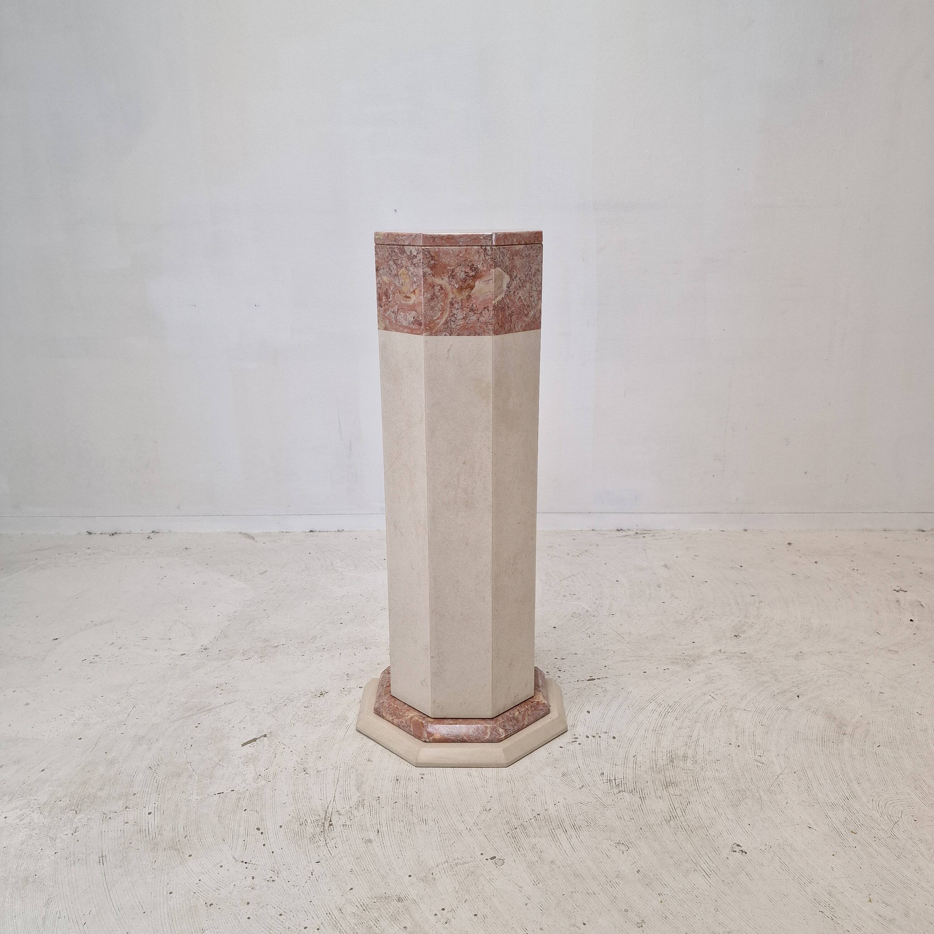 Italian marble pedestal, 1980s