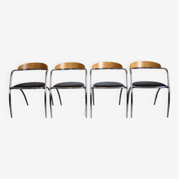 Set of 4 Effezeta chairs, Italy, 1980s