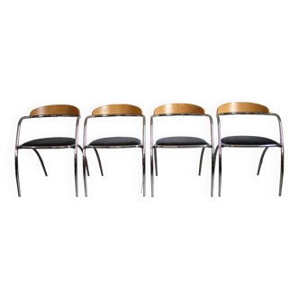 Set de 4 chaises Effezeta, Italie, 1980s