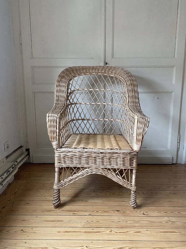 Fauteuil en osier haut dossier ''Abuela