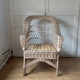"Abuela" high back wicker armchair