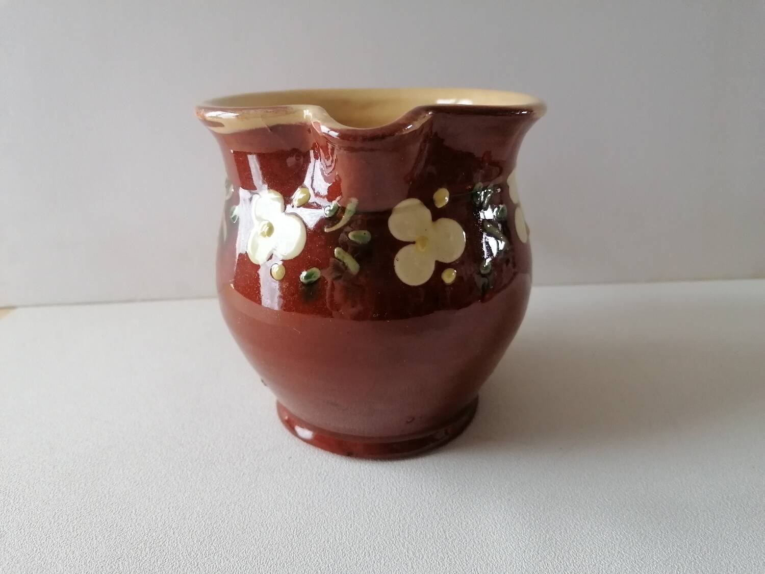 Glazed terracotta Savoy milk jug