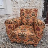 Club armchair fabric floral vintage baroque