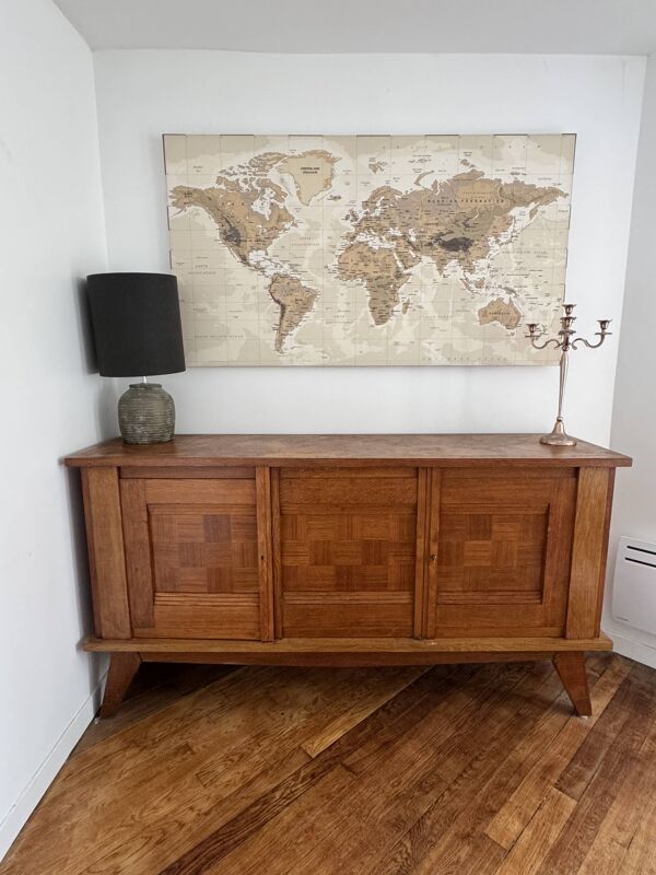 Magnifique enfilade buffet bahut gaston poisson en bois massif.