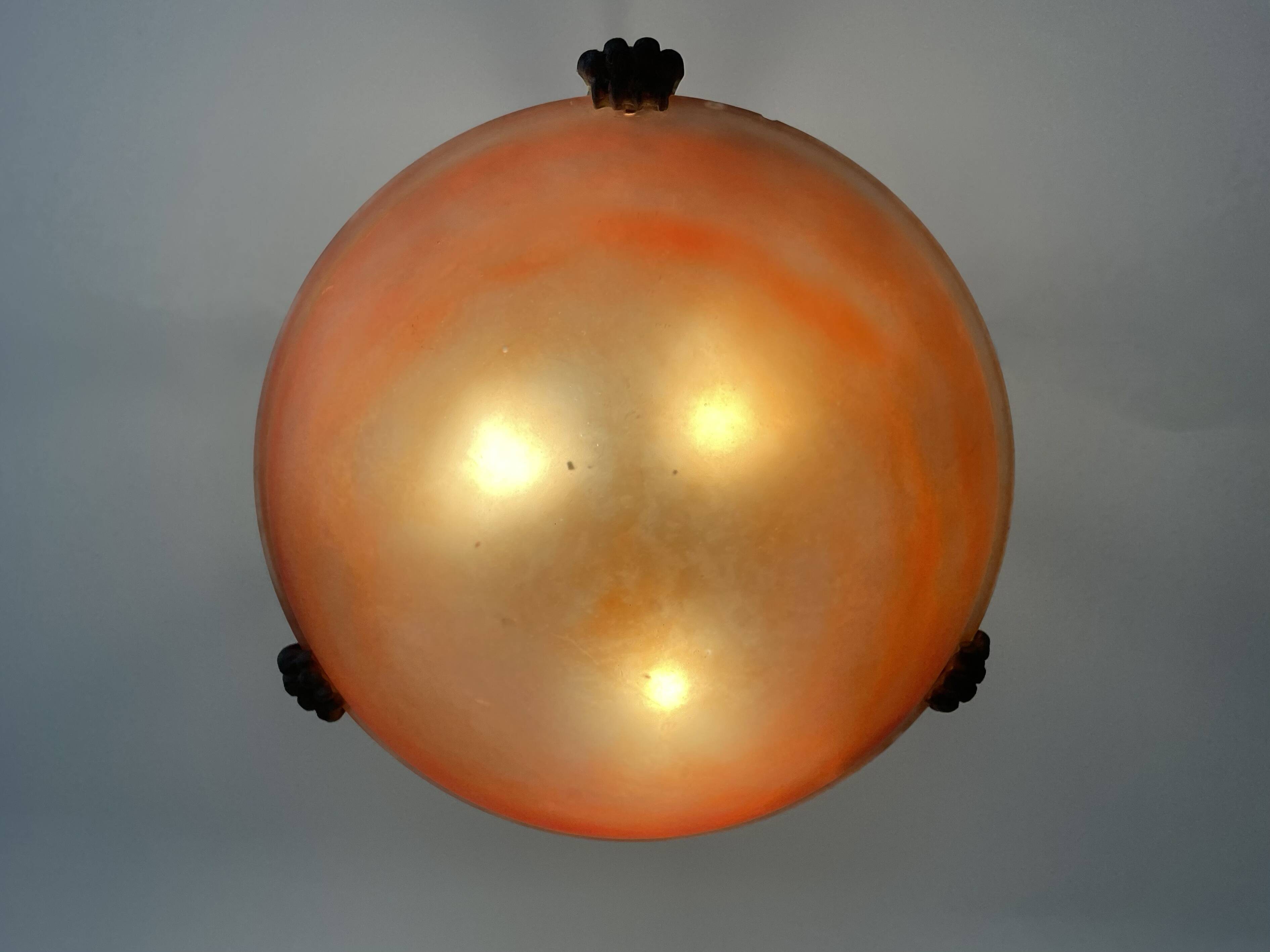 Art Deco pendant light in marbled glass