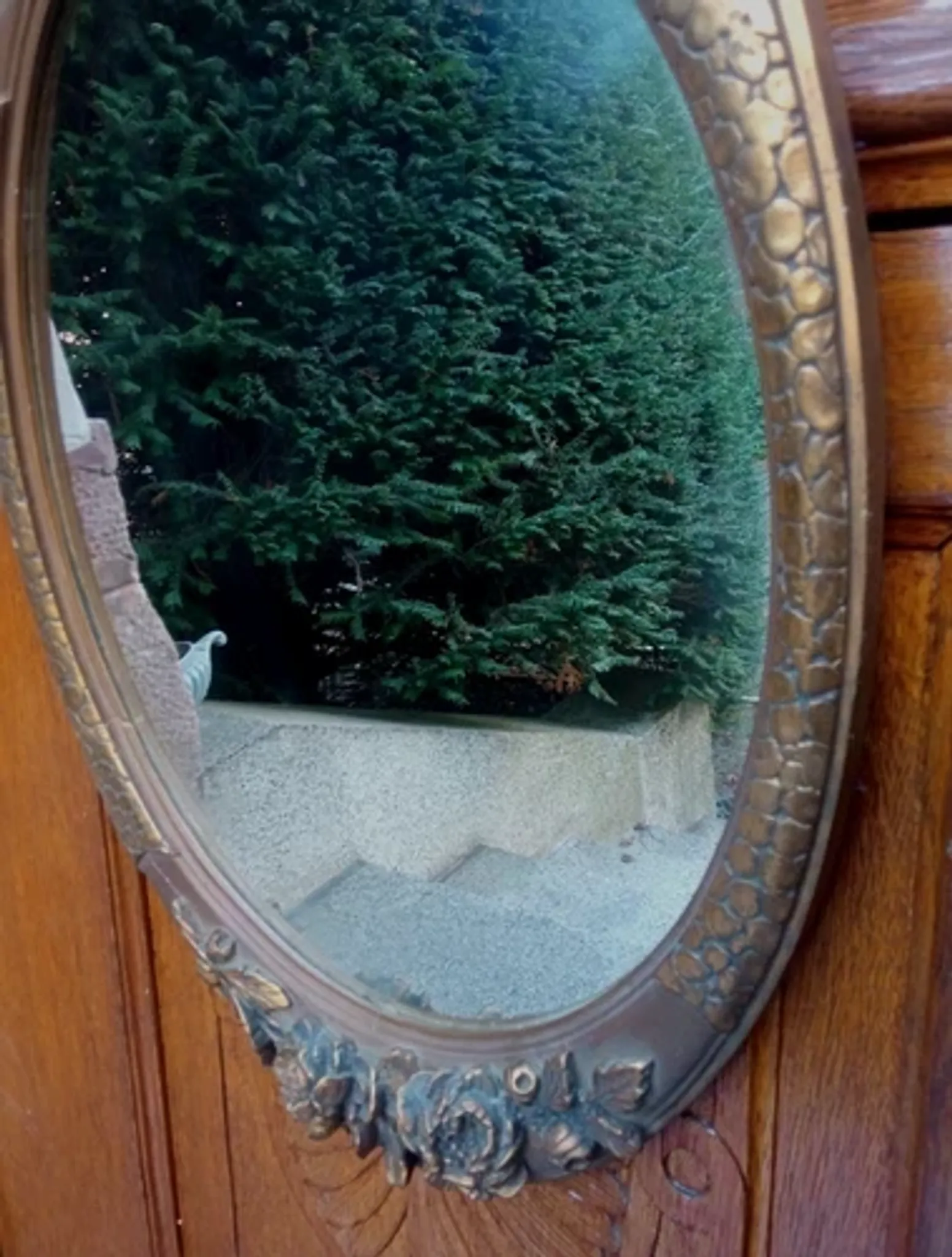 Important wooden wall mirror with stucco in Art Deco style/period - 65 x 44 cm