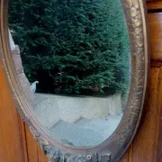 Important wooden wall mirror with stucco in Art Deco style/period - 65 x 44 cm