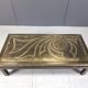 Vintage etched brass coffee table by Willy Daro, 1970s
