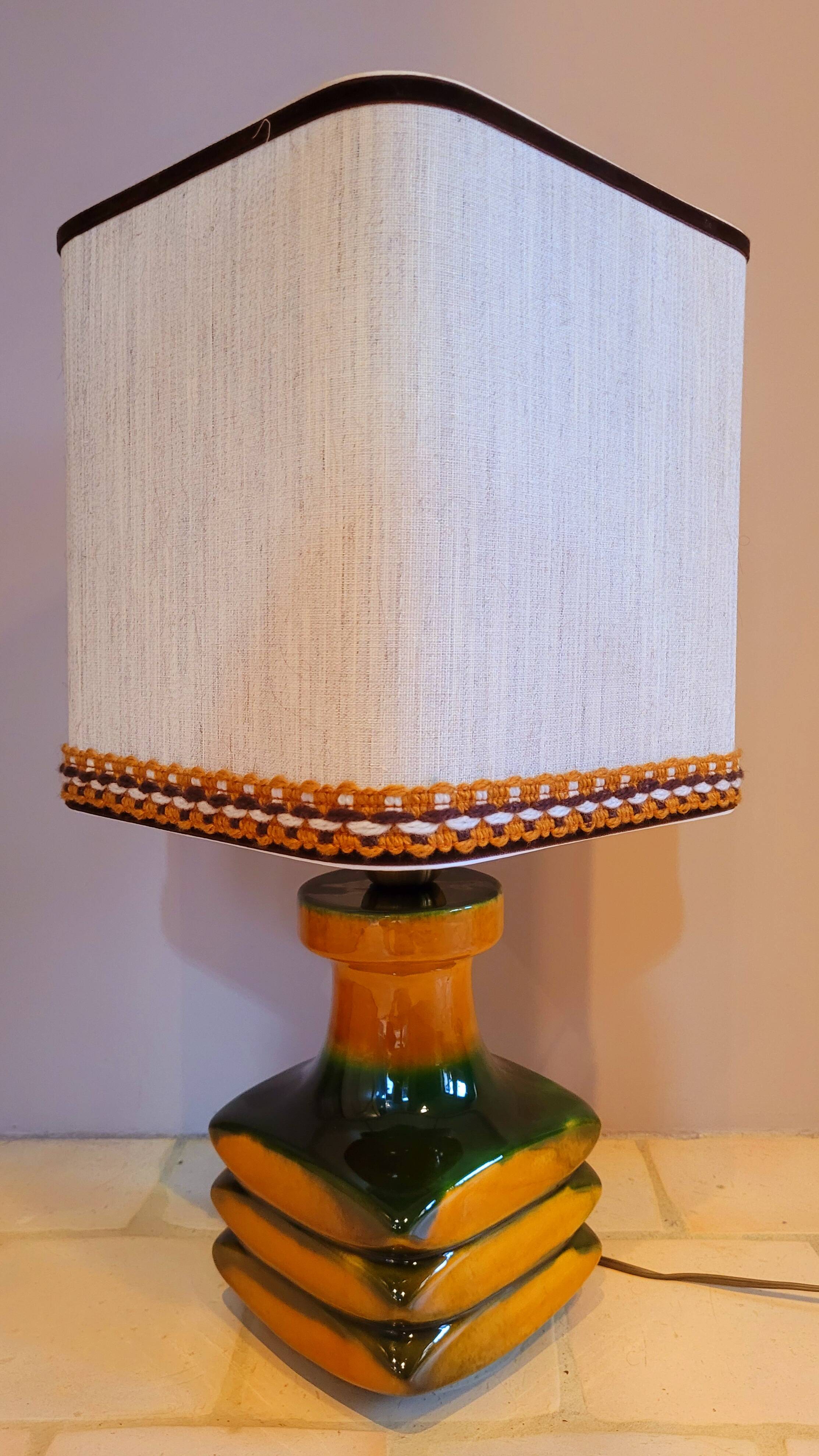 Old vintage design ceramic lamp from the 70s CARI ZALLONI for Steuler