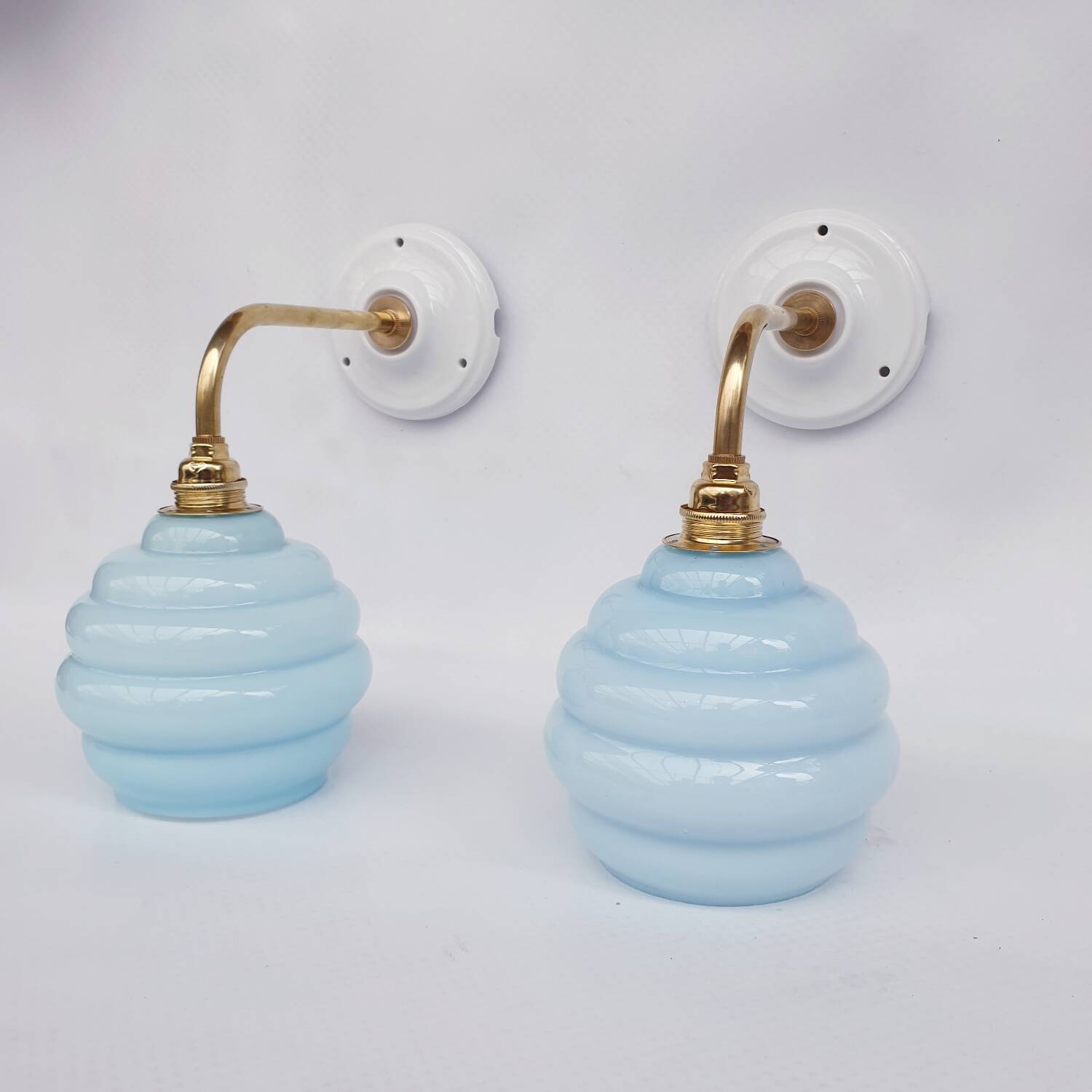 Swan neck and cloud glass wall lights