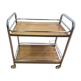 1970s chrome wheeled table