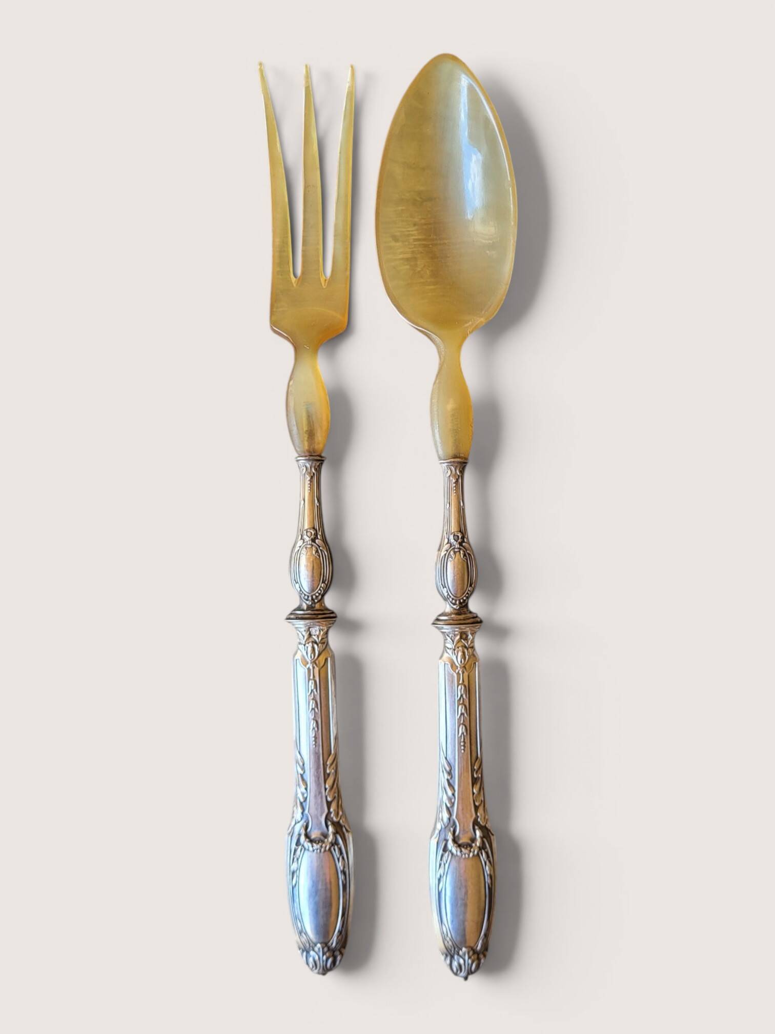 Silver salad servers