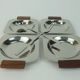 BOWL SET dip bowls party serving set stainless steel and wood 1960s