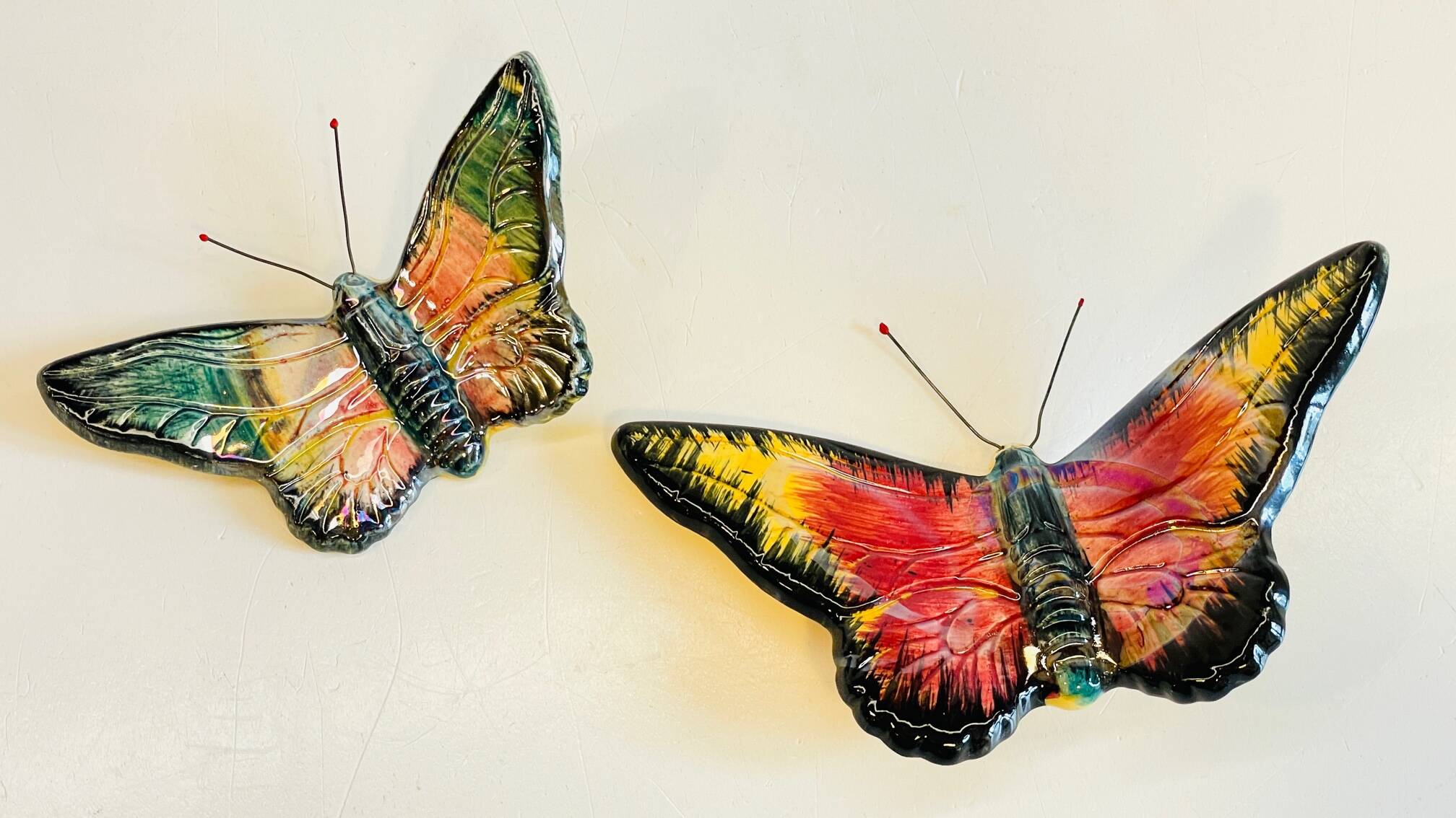 Vintage ceramic wall butterflies