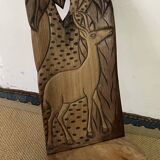 African carved wooden palaver chair