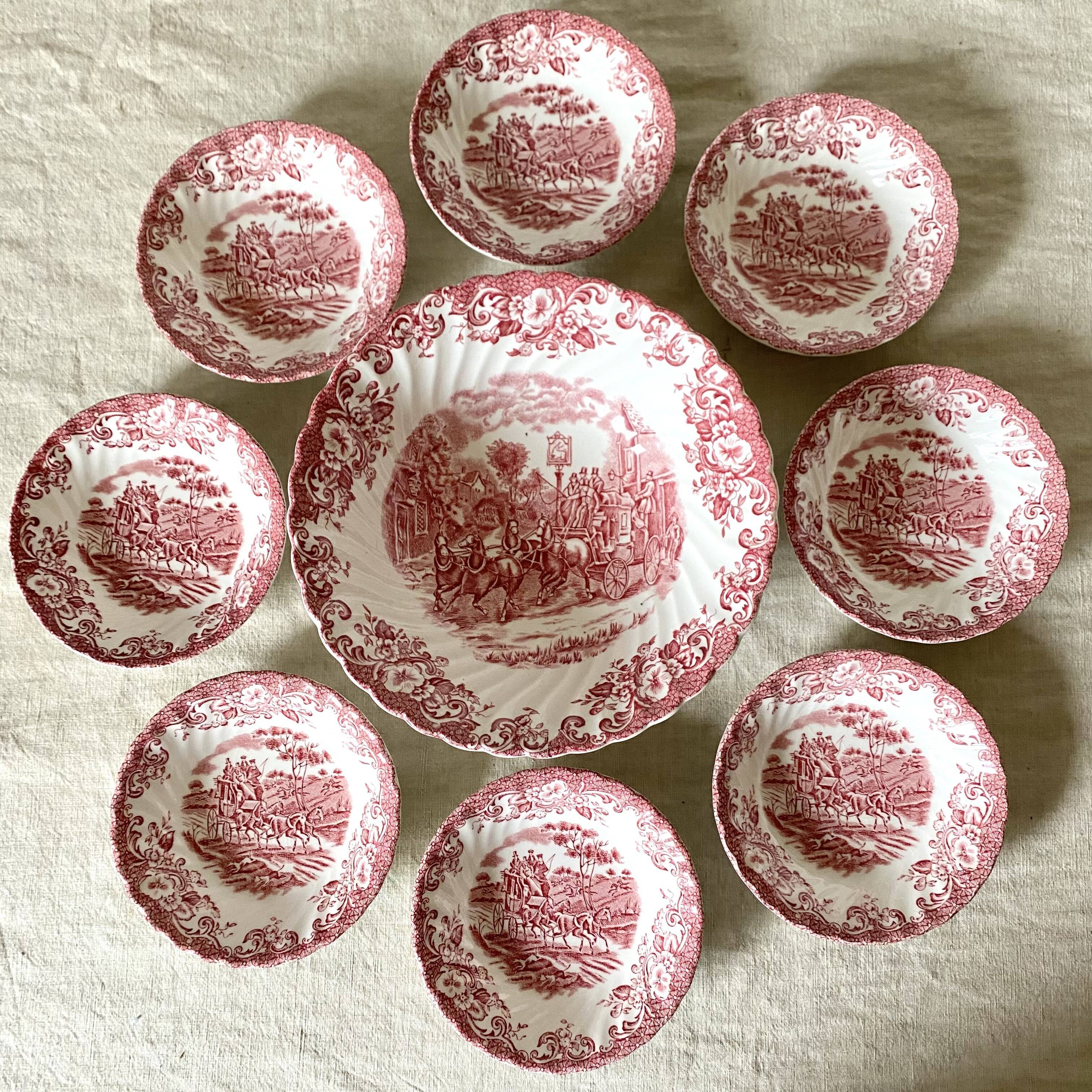 Johnson brother english porcelain cups and salad bowl