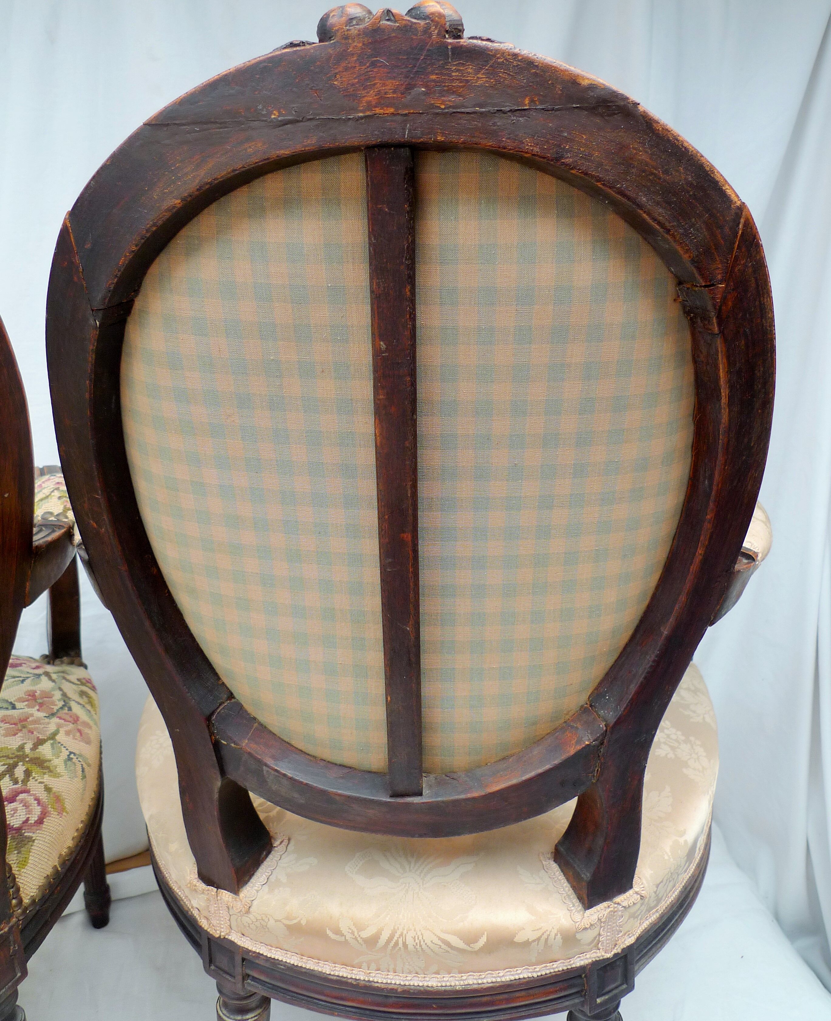 Pair of Louis XVI-style convertible armchairs