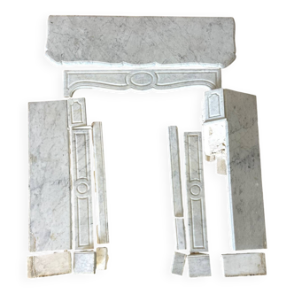 Cheminée pompadour marbre blanc