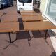 Set of 9 metal bistro table wood and formica