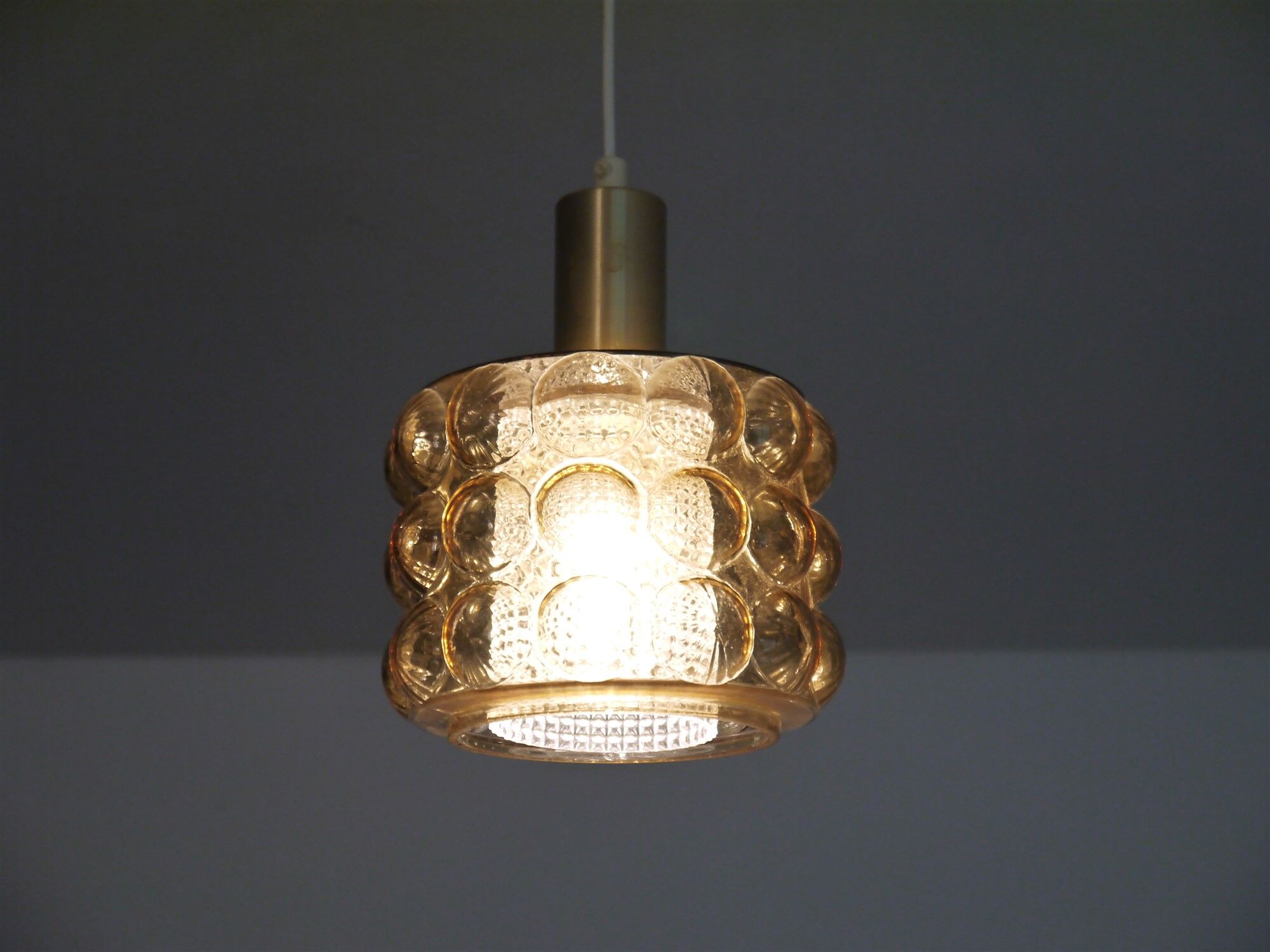 Vintage hanging lamp in 1960 shaded glass