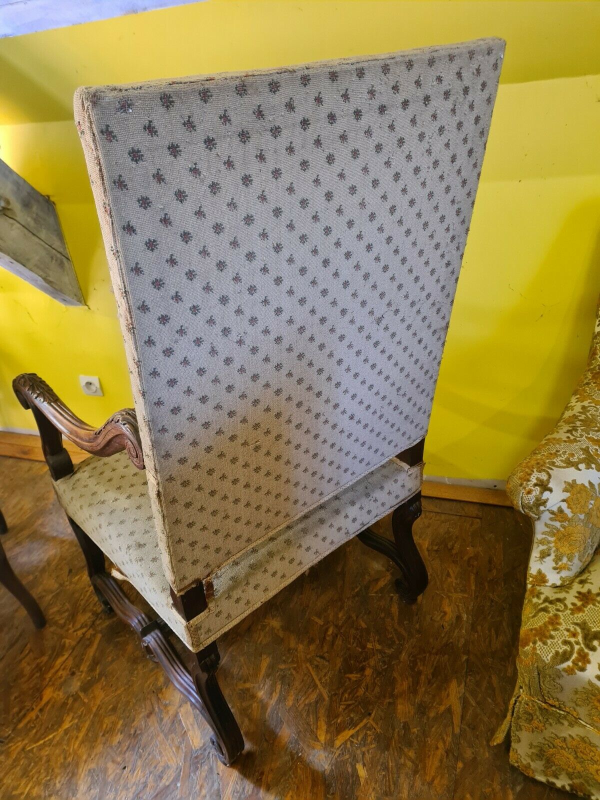Walnut renaissance style armchair
