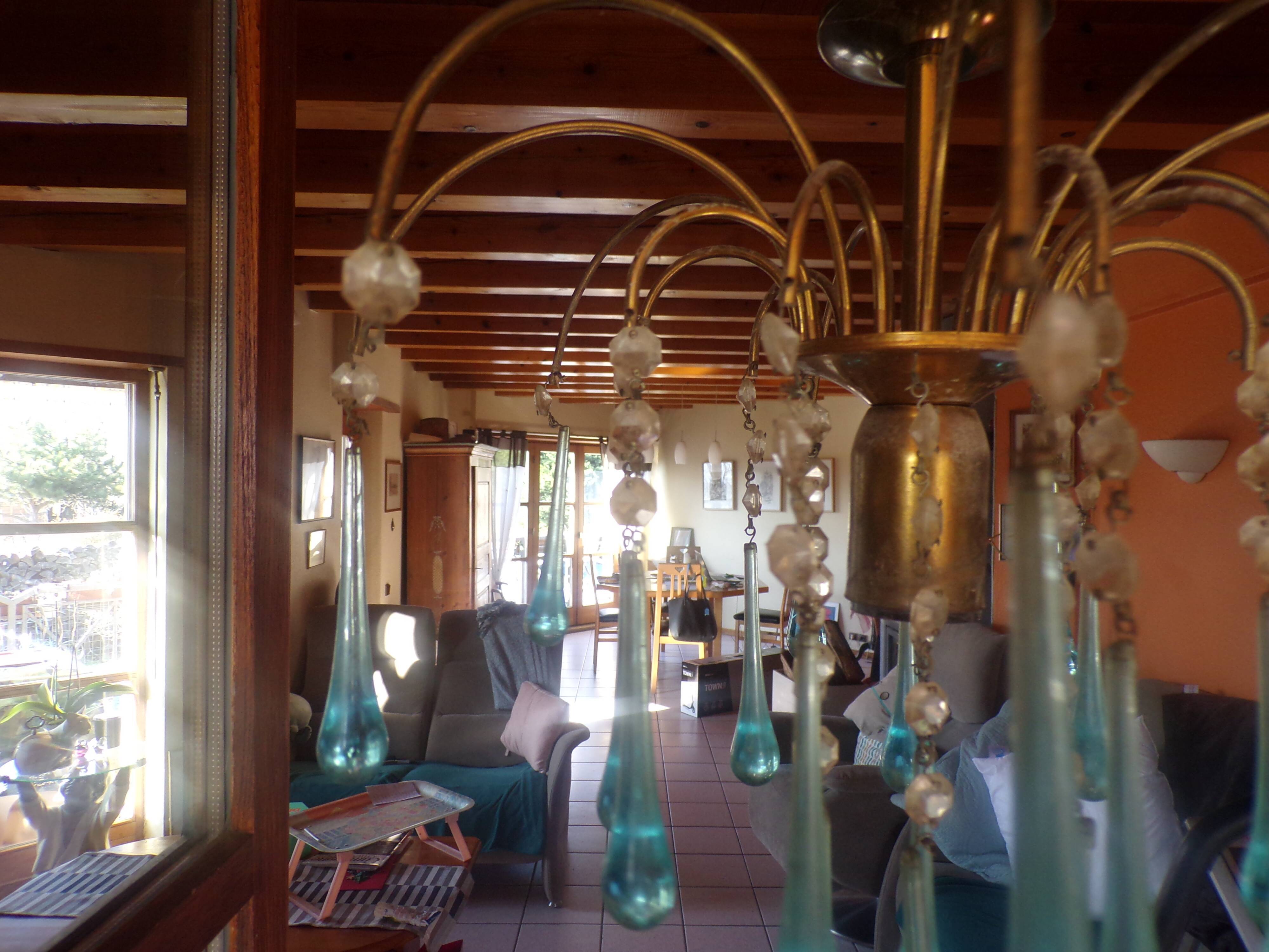 Lustre blue drops pampilles