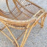 Fauteuil  rotin 1960