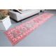 Vintage Turkish Oushak Handmade Wool Cotton Pink Runner 85x387