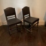 Pair of Louis XIII style oak chairs