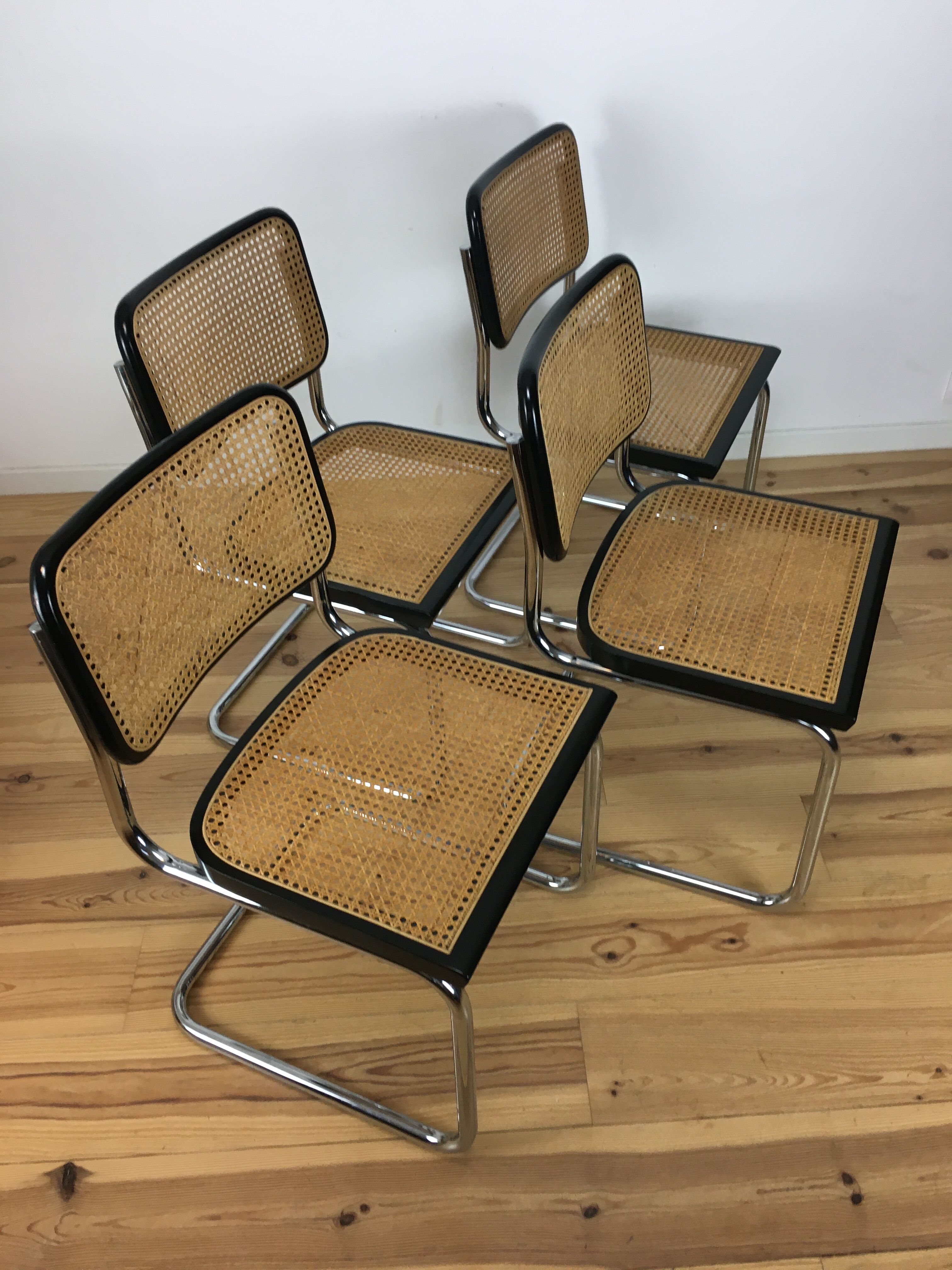 4 chairs Cesca B32 by Marcel Breuer