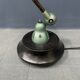 3 arm vespa green patina Jieldé lamp on cast iron base