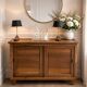 Vintage wooden buffet with a waxed finish, 2 sliding doors.