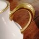 Old white and gold Limoges porcelain coffee maker