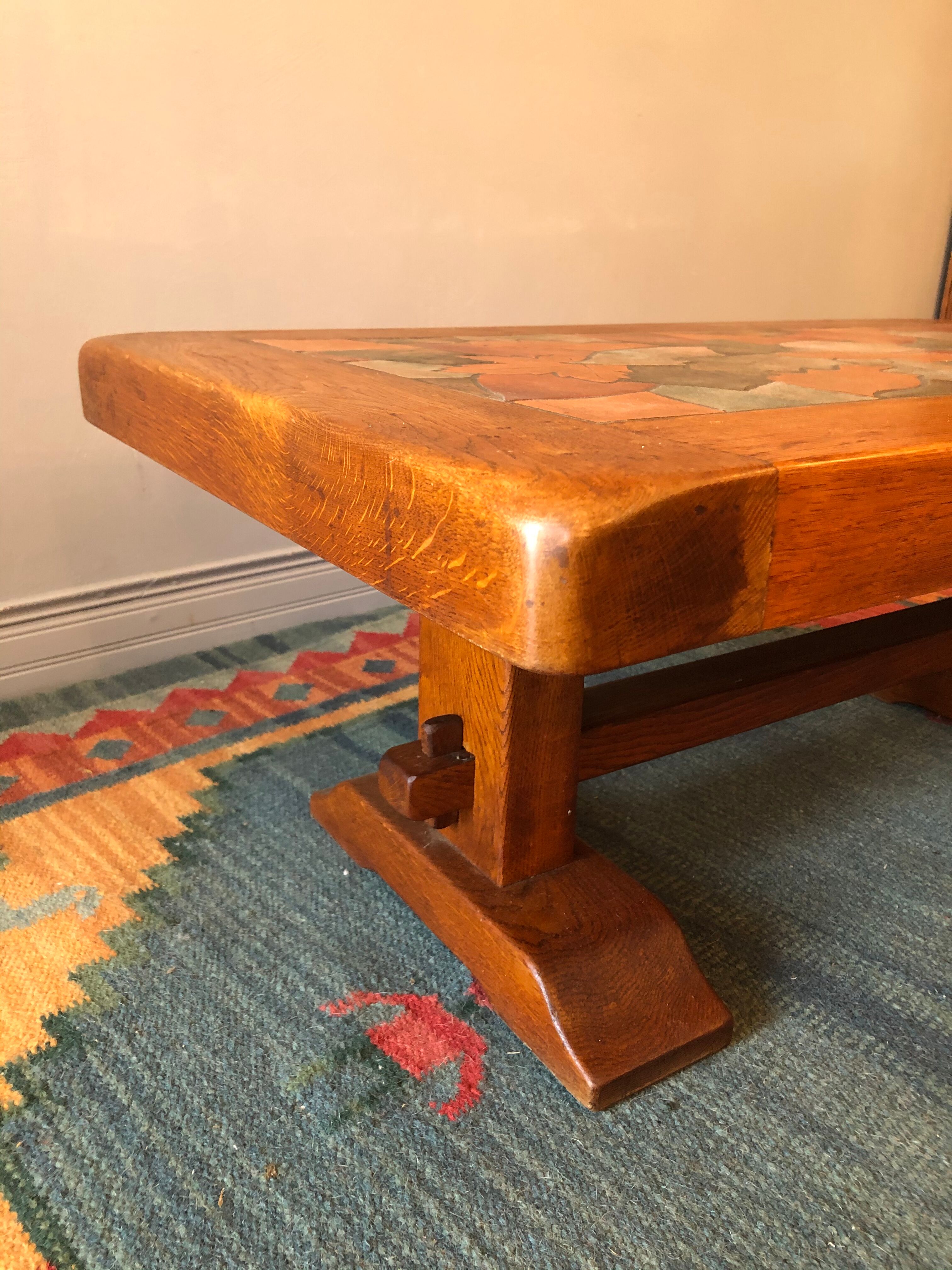 Oak and ceramic coffee table