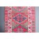 Vintage Turkish Oushak Handmade Wool Cotton Pink Runner 85x387