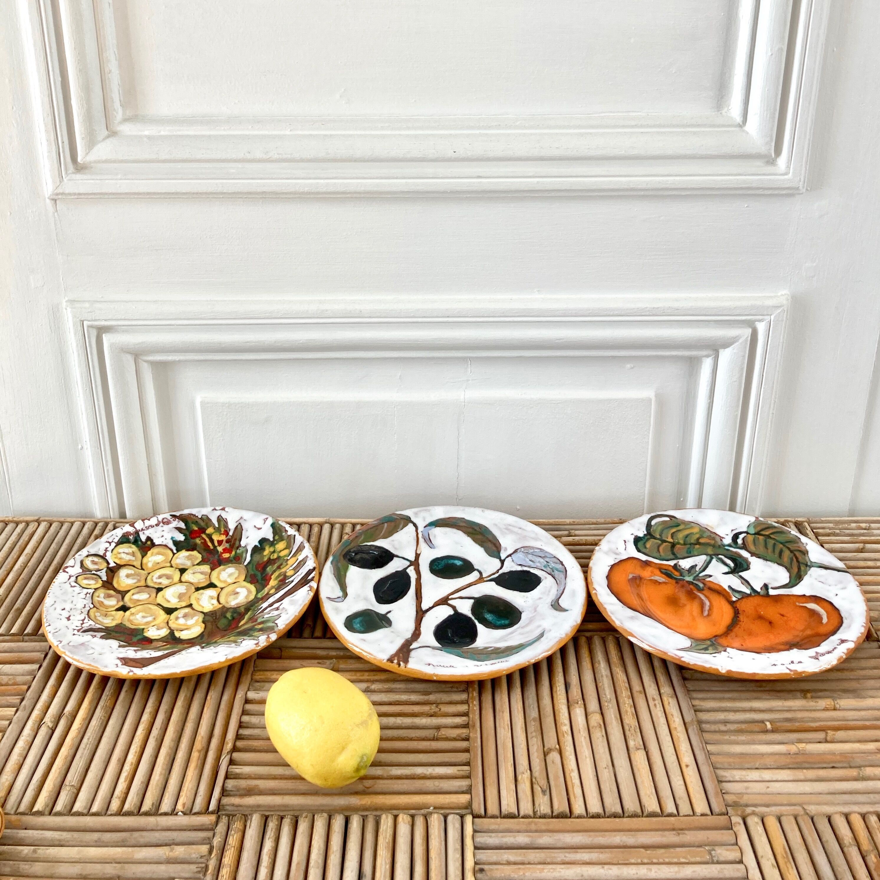 Glazed terracotta dessert plates