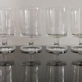 Set of 6 vintage transparent Luminarc cavalier wine glasses