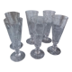 Series of 6 champagne flutes flat sides in baccarat crystal