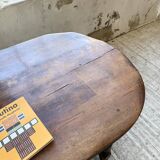 19th century oval solid oak table
