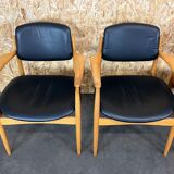 4x 60s 70s dining armchairs Danish design oak Denmark