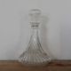 Vintage twisted glass carafe with stopper – H 31 cm
