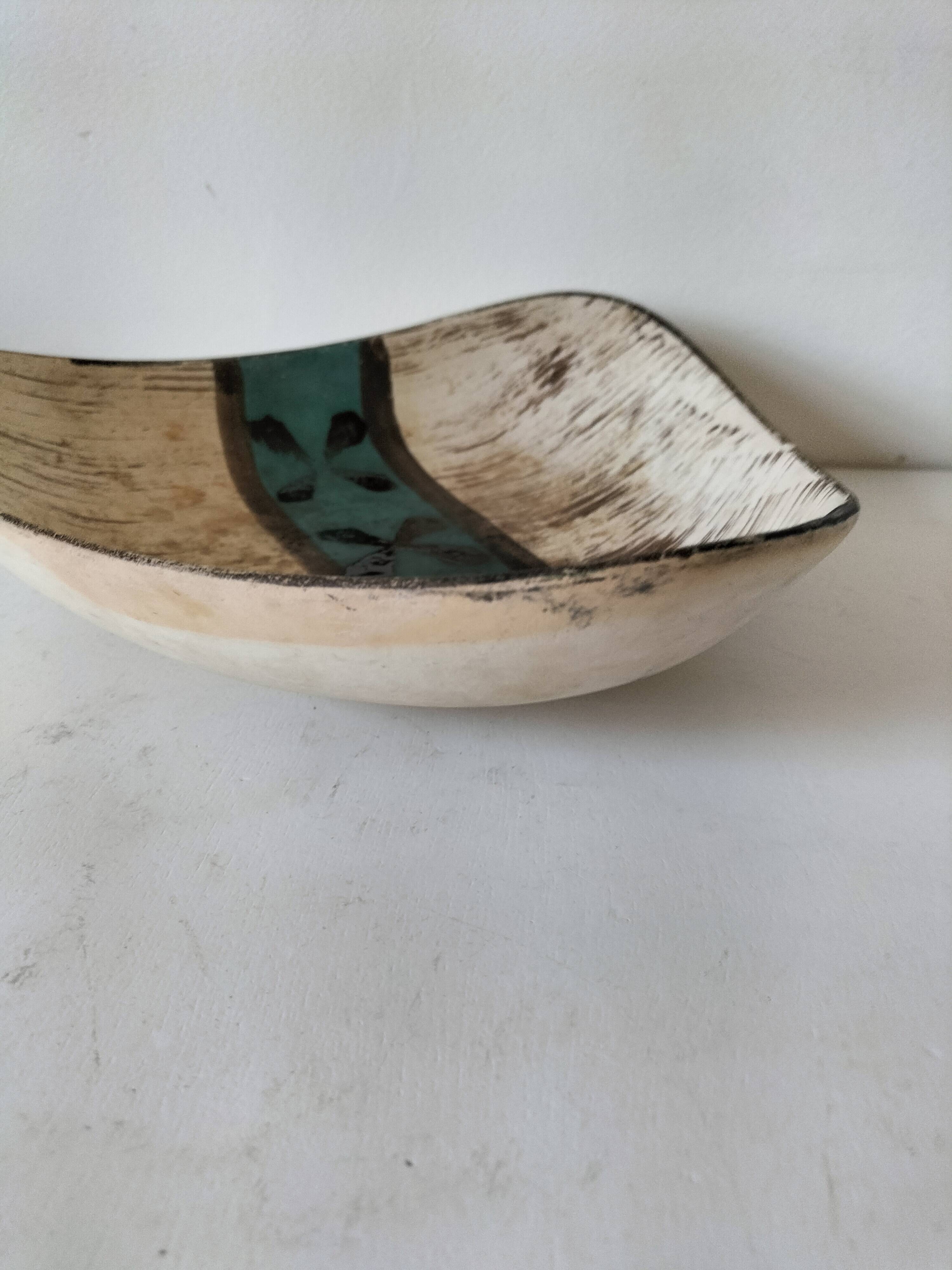 Vintage triangular ceramic bowl