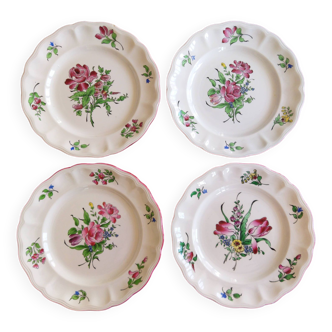 4 assiettes plates "Réverbère fin" KG Lunéville