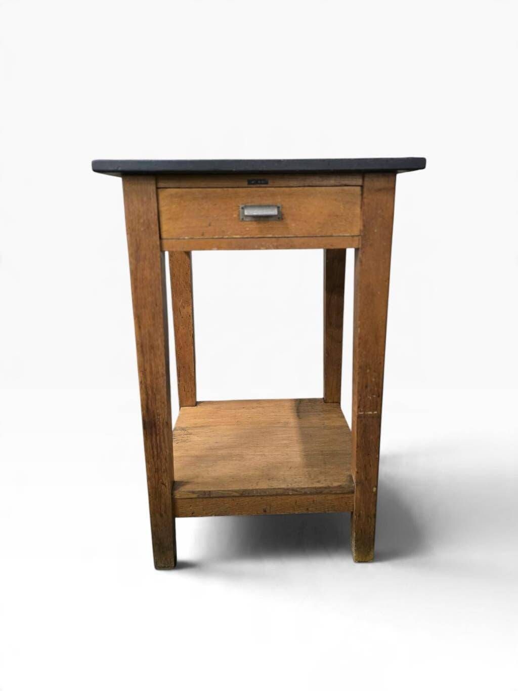 Vintage high side table in wood / counter / mini kitchen furniture
