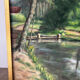Fishermen at Brochard Pond, signed M. Louis, 1981